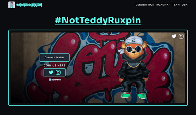 NotTeddyRuxpin Website Screenshot